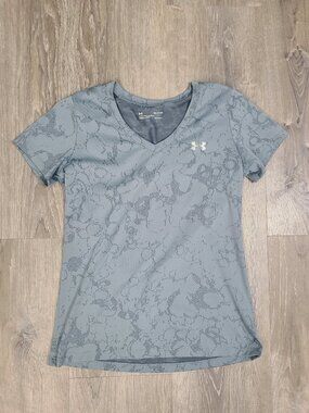 Under Armour UA Tech Printed V-Neck Short Sleeve Training Tee Gray - Size S